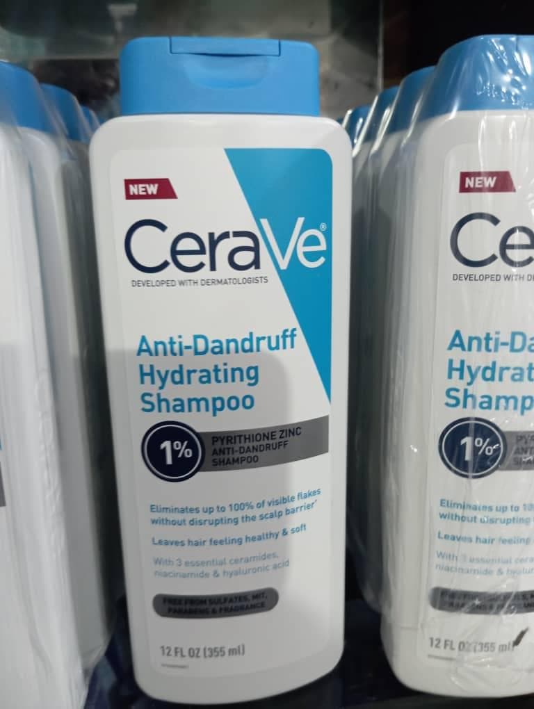 Hydrating Anti Dandruff Shampoo, 1% Pyrithione Zinc Dandruff Treatment With Ceramides, Niacinamide & Hyaluronic Acid, Helps Eliminate Flakes & Provides Itchy Scalp Relief, Sulfate Free, 12 Oz