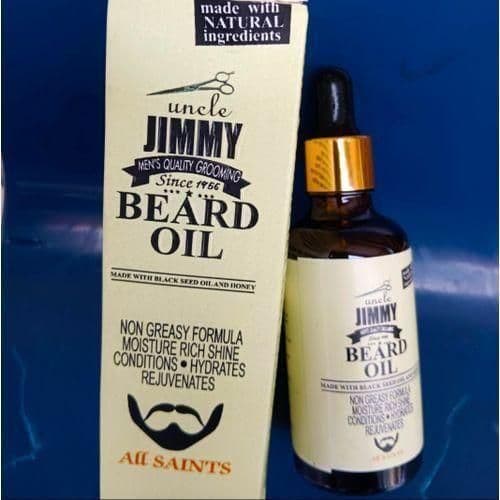 Uncle Jimmy Beard Growth Oil with Biotin Natural Beard Care for Thicker, Fuller Healthier Beard Men's Facial Hair Treatment for Grooming Increases Thickness and Volume 2 Fl Oz